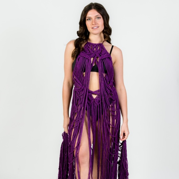 Handmade Macrame Crochet Dress Wings Festival Wear - Picture 7 of 16